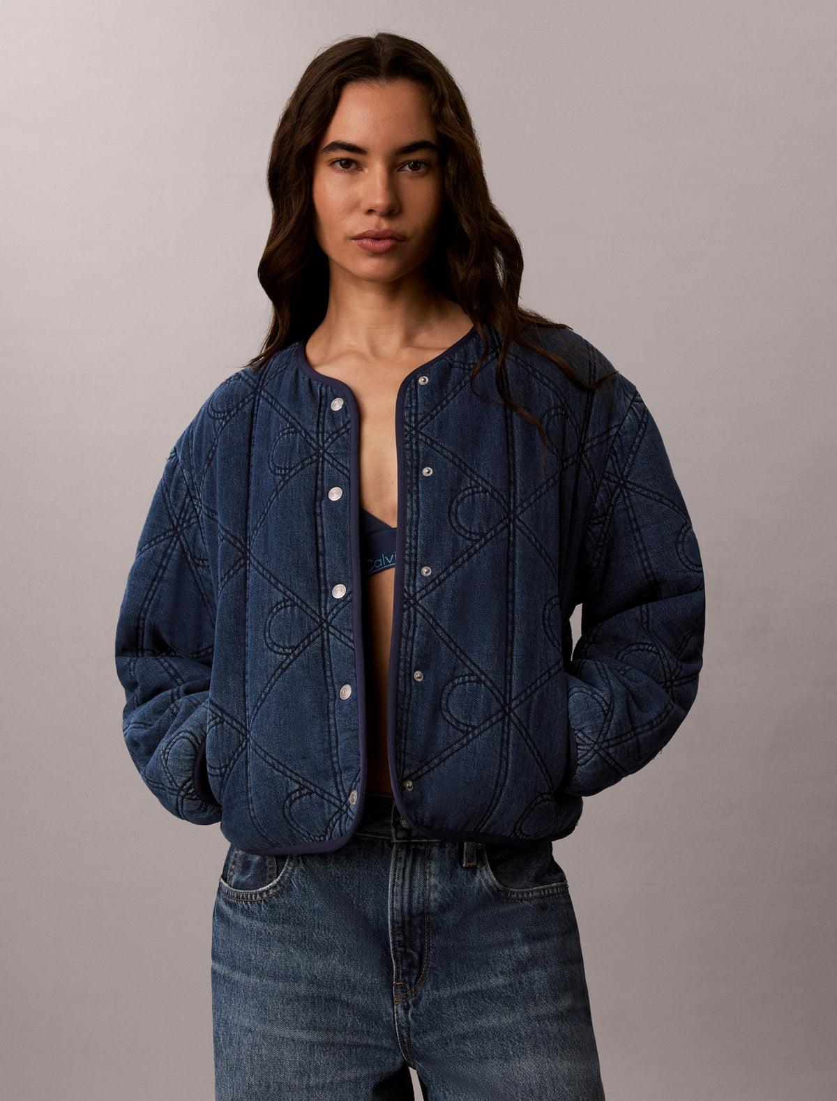 Calvin Klein Emblem Logo Cotton Quilted Liner Jacket