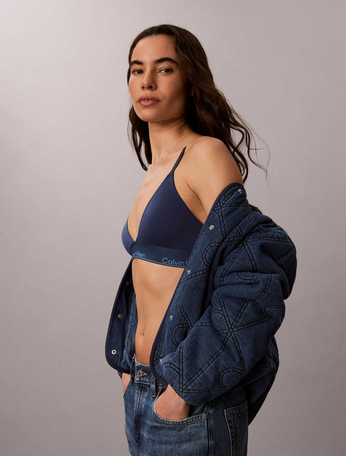 Calvin Klein Emblem Logo Cotton Quilted Liner Jacket