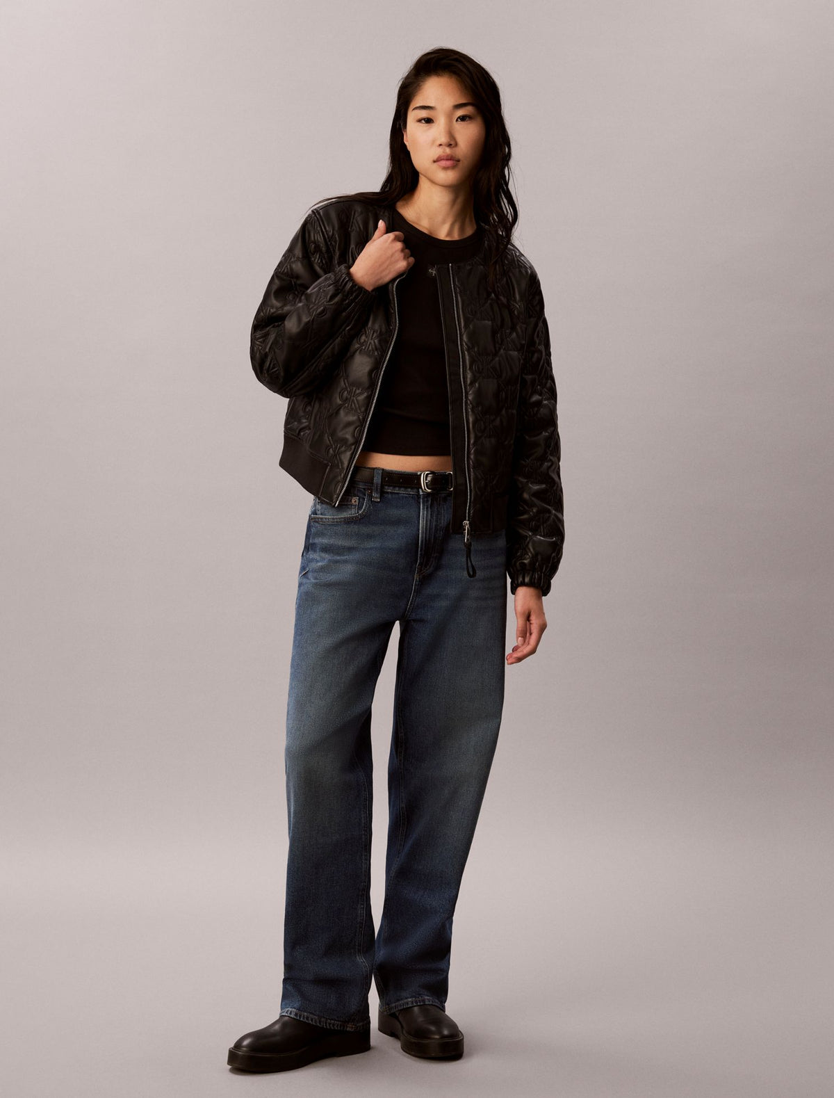 Calvin Klein Faux Leather Padded Jacket