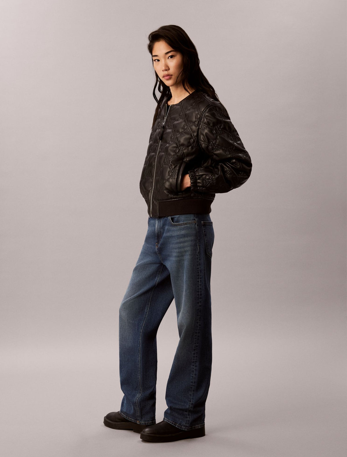 Calvin Klein Faux Leather Padded Jacket