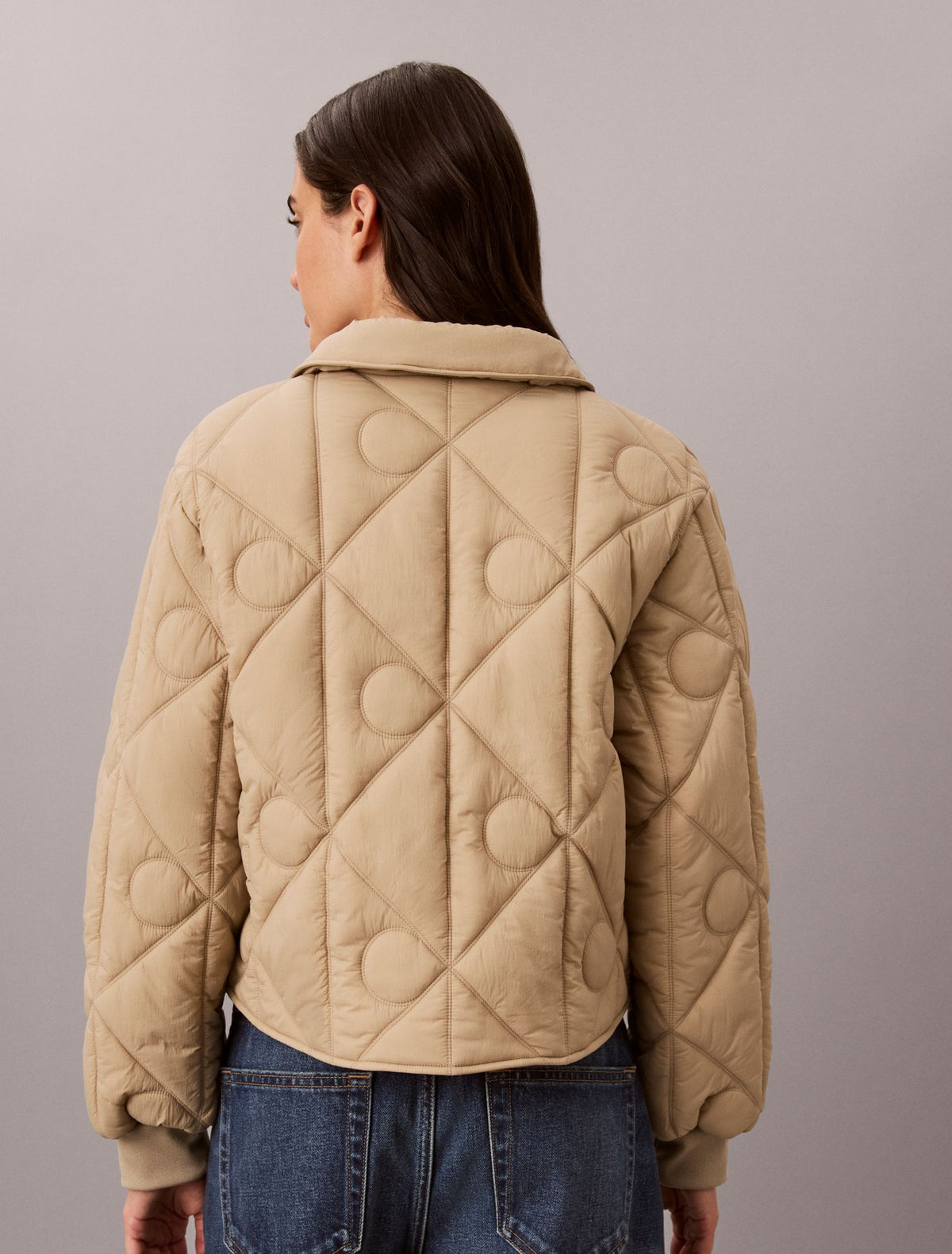 Calvin Klein Emblem Logo Nylon Quilted Liner Jacket