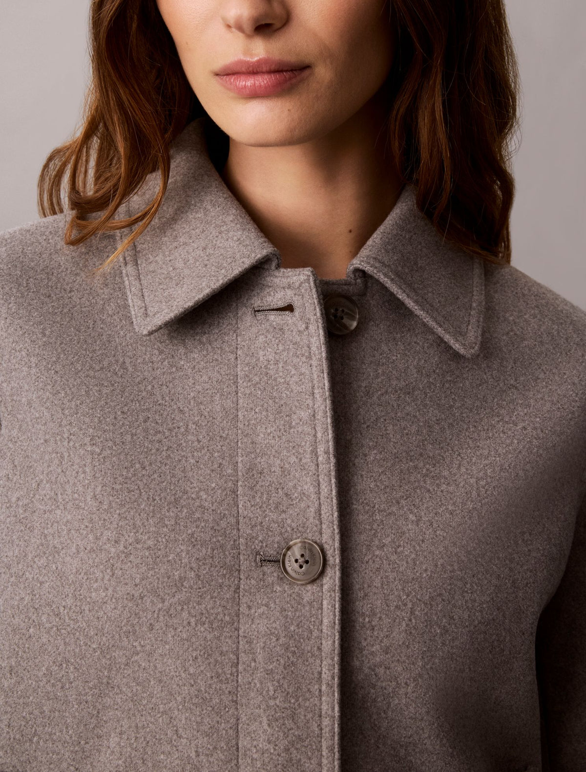 Calvin Klein Faux Wool Stand Collar Jacket