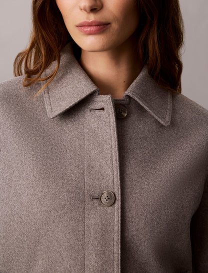 Calvin Klein Faux Wool Stand Collar Jacket