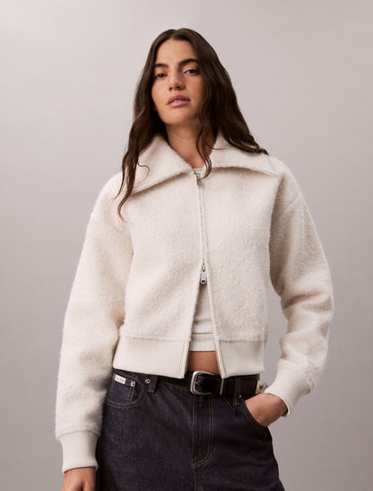 Calvin Klein Brushed Boucle Fleece Zip Jacket
