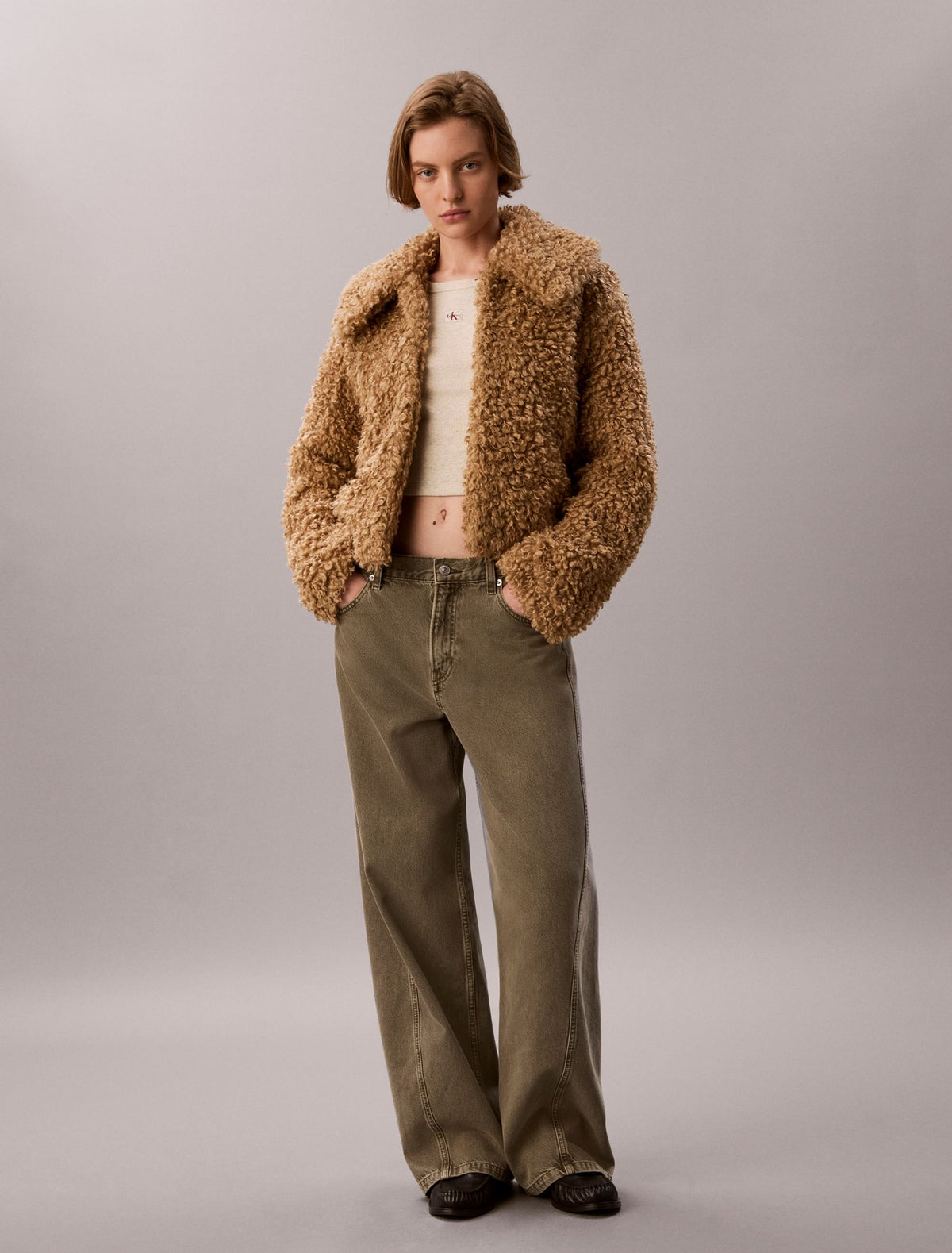 Calvin Klein Faux Teddy Collar Jacket