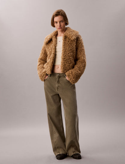 Calvin Klein Faux Teddy Collar Jacket