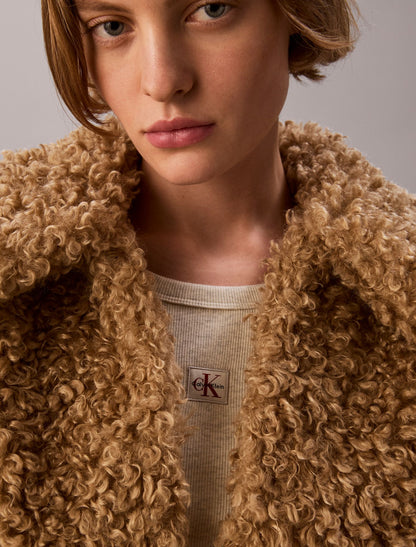 Calvin Klein Faux Teddy Collar Jacket