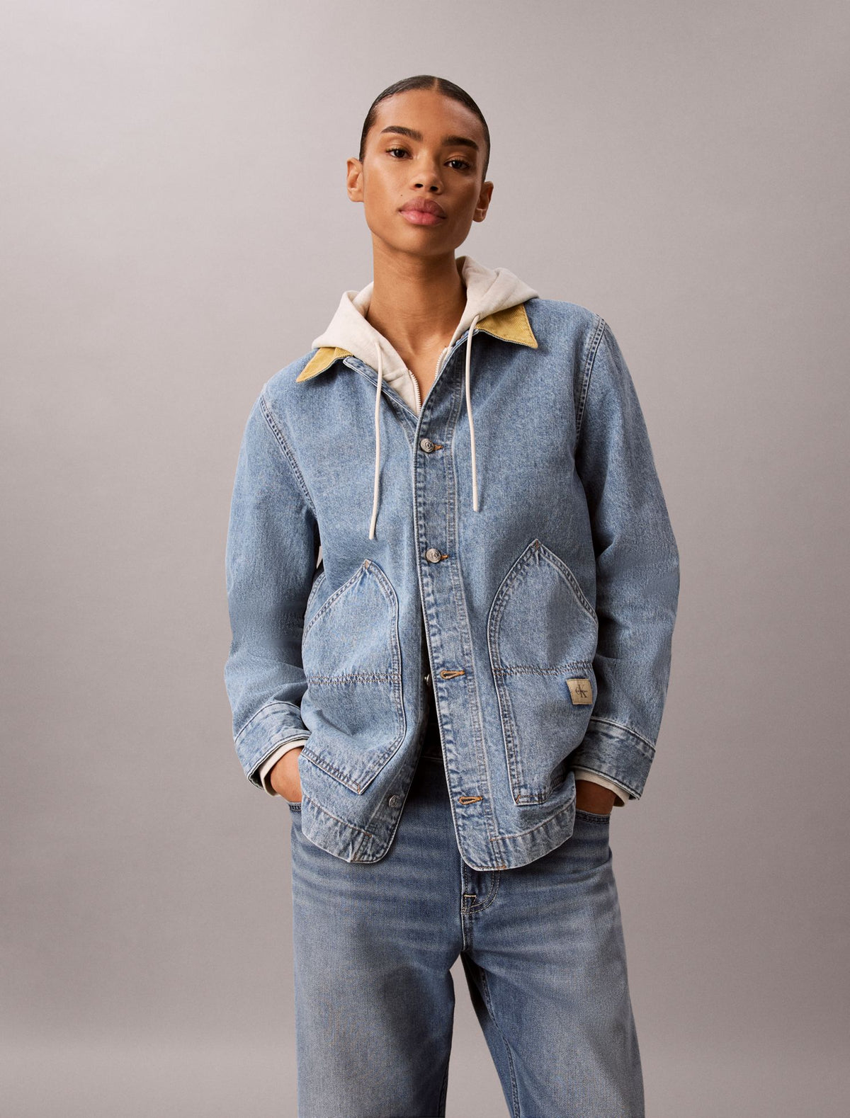 Calvin Klein Contrast Collar Chore Coat