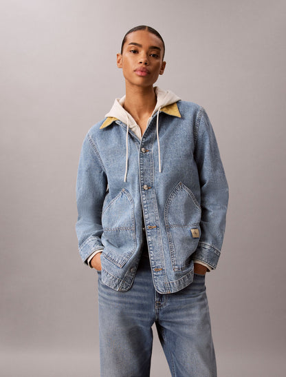 Calvin Klein Contrast Collar Chore Coat