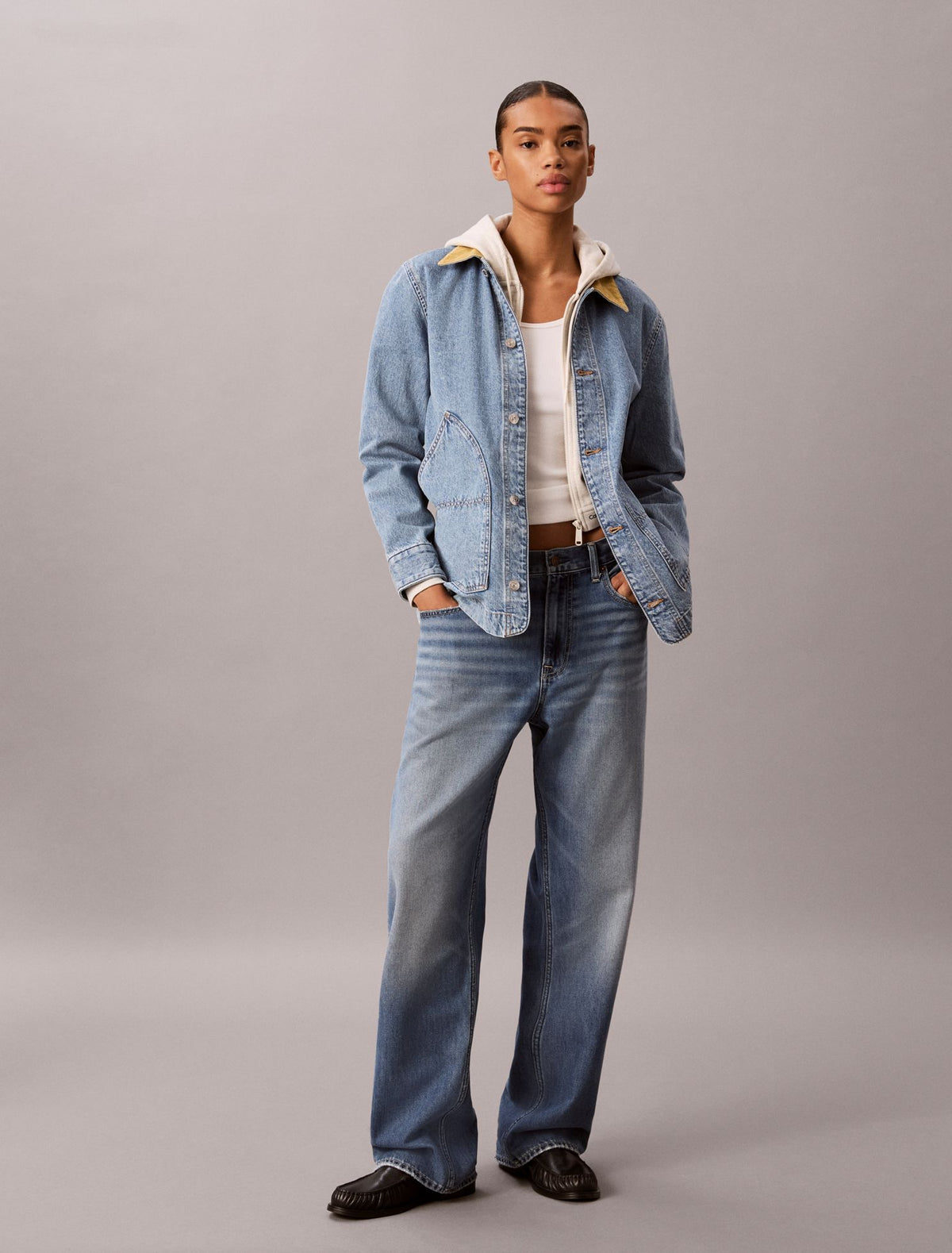 Calvin Klein Contrast Collar Chore Coat
