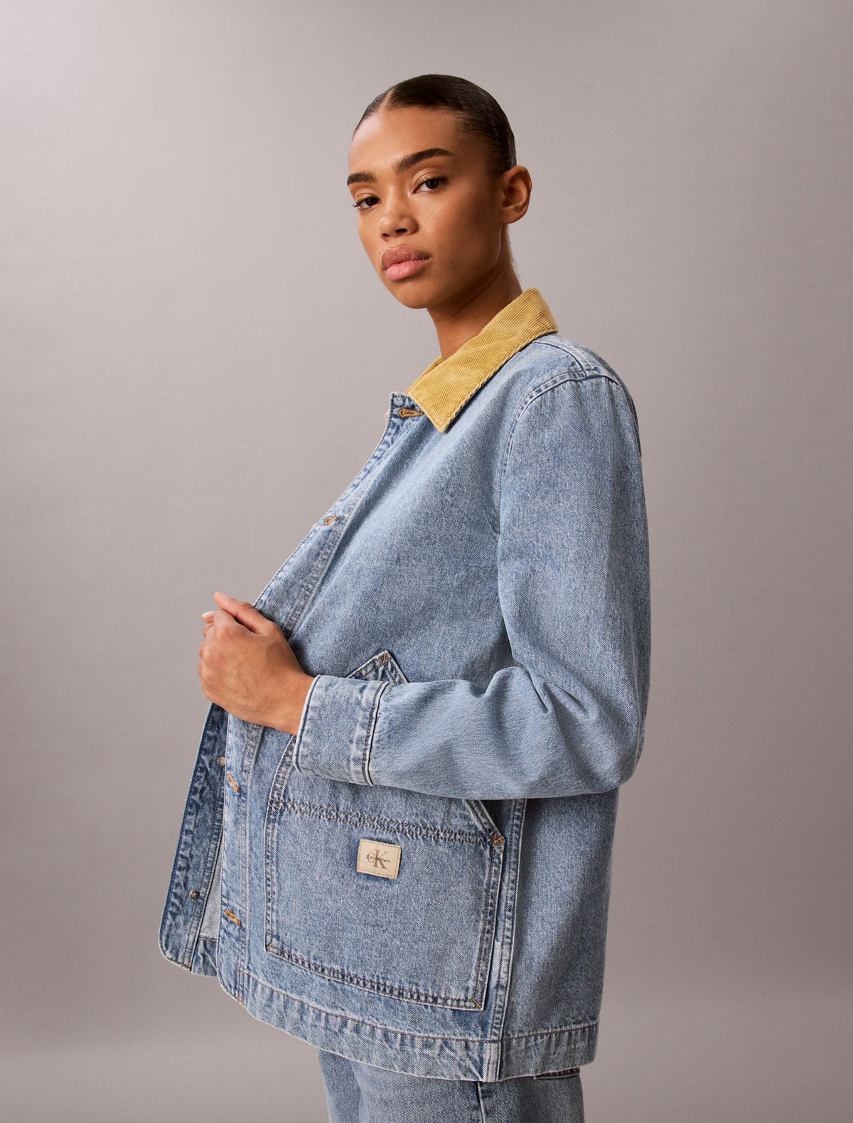 Calvin Klein Contrast Collar Chore Coat