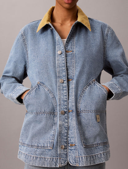 Calvin Klein Contrast Collar Chore Coat