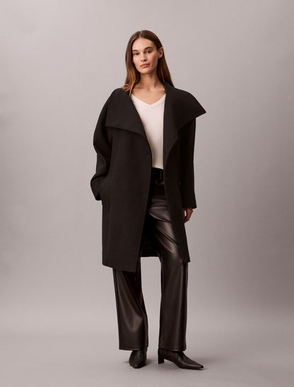 Calvin Klein Wool Blend Funnel Neck Coat