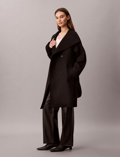 Calvin Klein Wool Blend Funnel Neck Coat