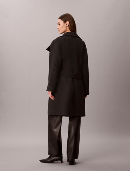 Calvin Klein Wool Blend Funnel Neck Coat