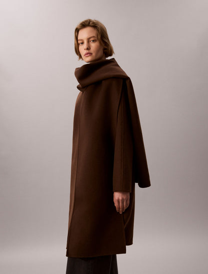 Calvin Klein Wool Blend Scarf Coat