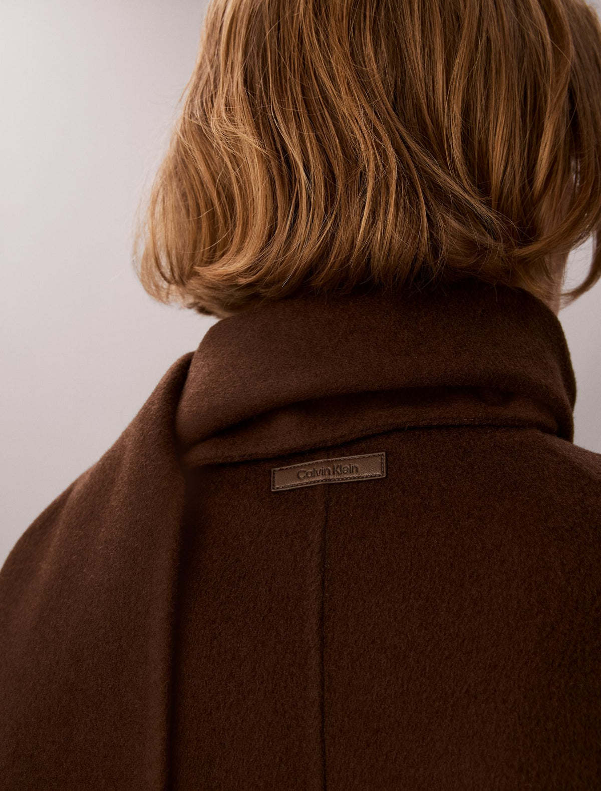 Calvin Klein Wool Blend Scarf Coat
