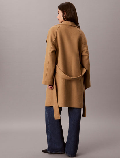 Calvin Klein Wool Blend Funnel Neck Coat