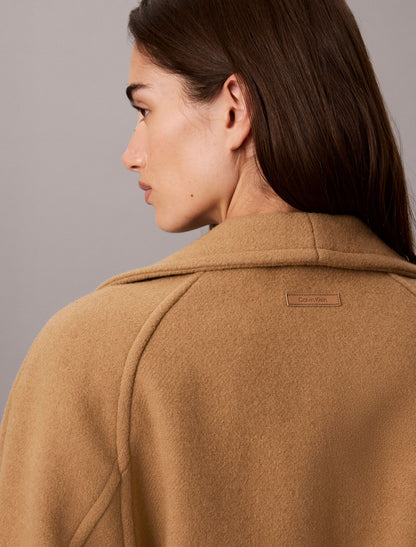 Calvin Klein Wool Blend Funnel Neck Coat