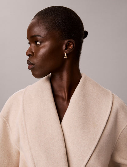 Calvin Klein Shawl Wool Blend Hip Coat