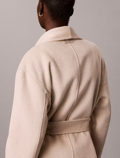Calvin Klein Shawl Wool Blend Hip Coat