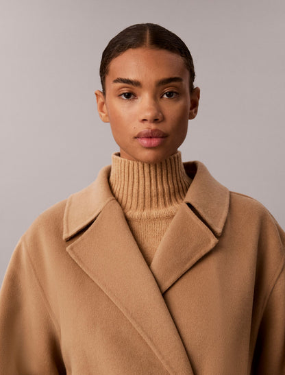 Calvin Klein Double Faced Wool Blend Wrap Coat