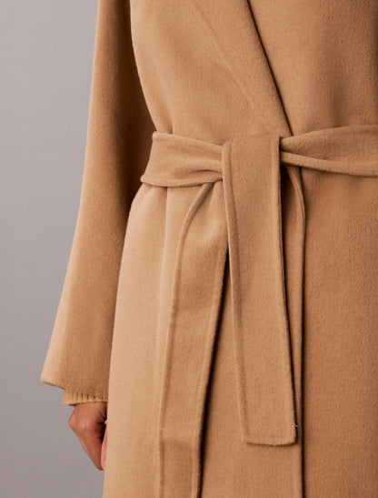 Calvin Klein Double Faced Wool Blend Wrap Coat