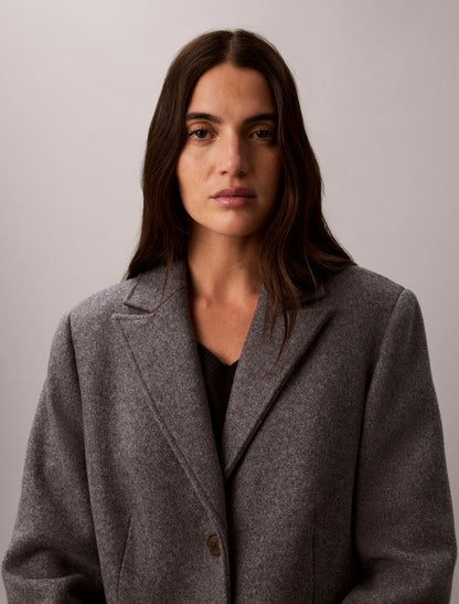 Calvin Klein Tailored Single Breasted Wool Blend Coat
