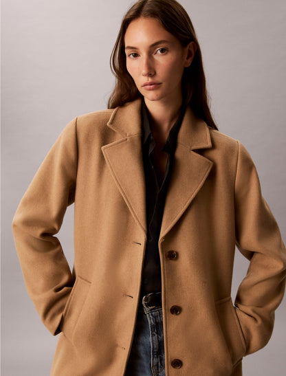 Calvin Klein Wool Blend Tailored Coat