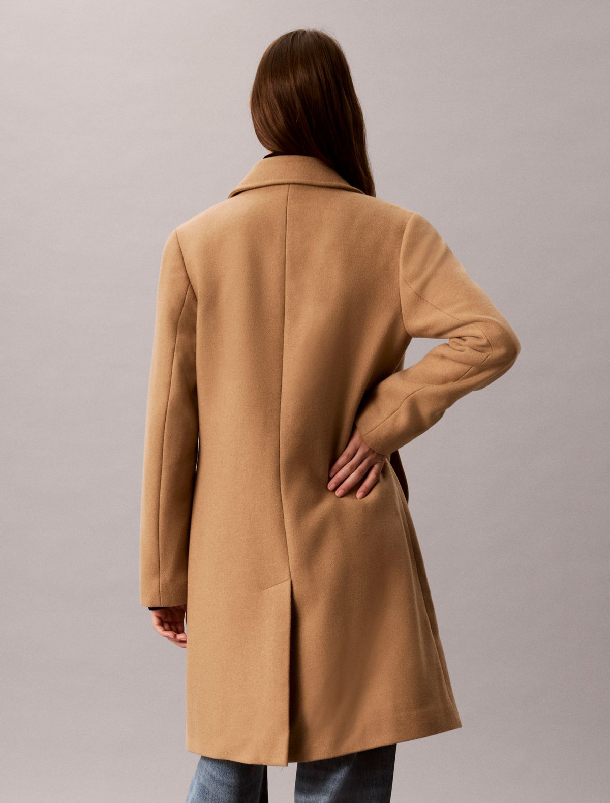 Calvin Klein Wool Blend Tailored Coat