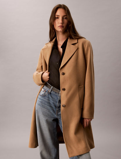 Calvin Klein Wool Blend Tailored Coat