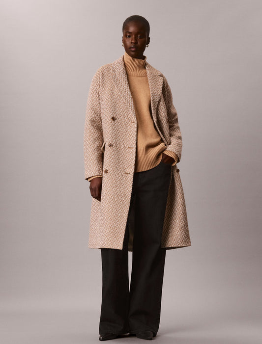 Calvin Klein Relaxed Wool Blend Peacoat