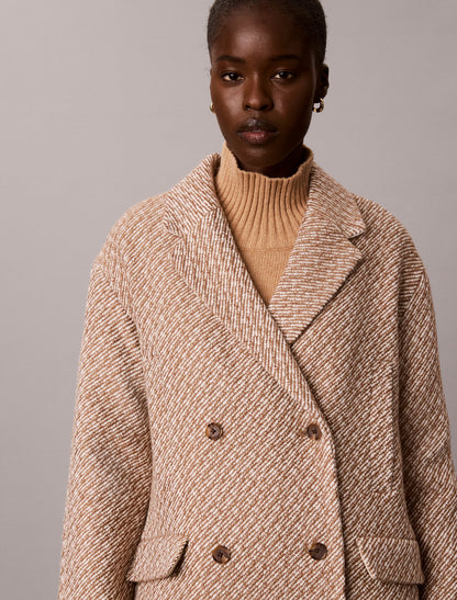 Calvin Klein Relaxed Wool Blend Peacoat