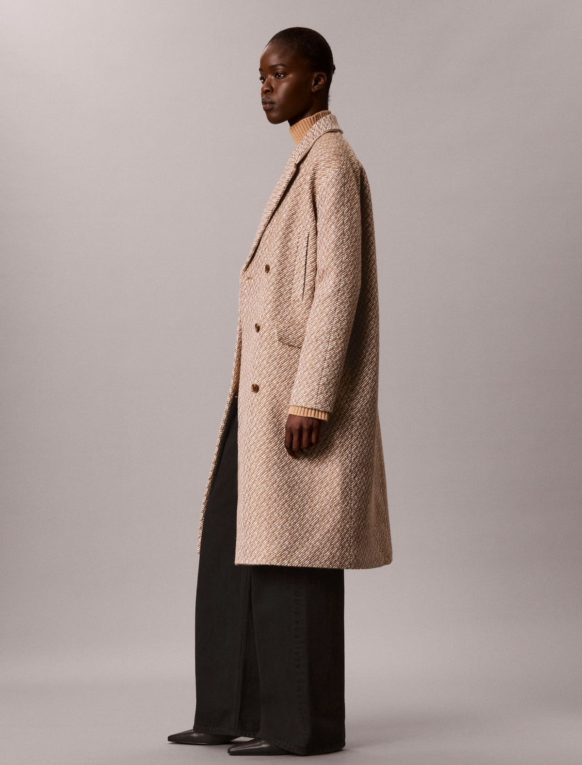 Calvin Klein Relaxed Wool Blend Peacoat