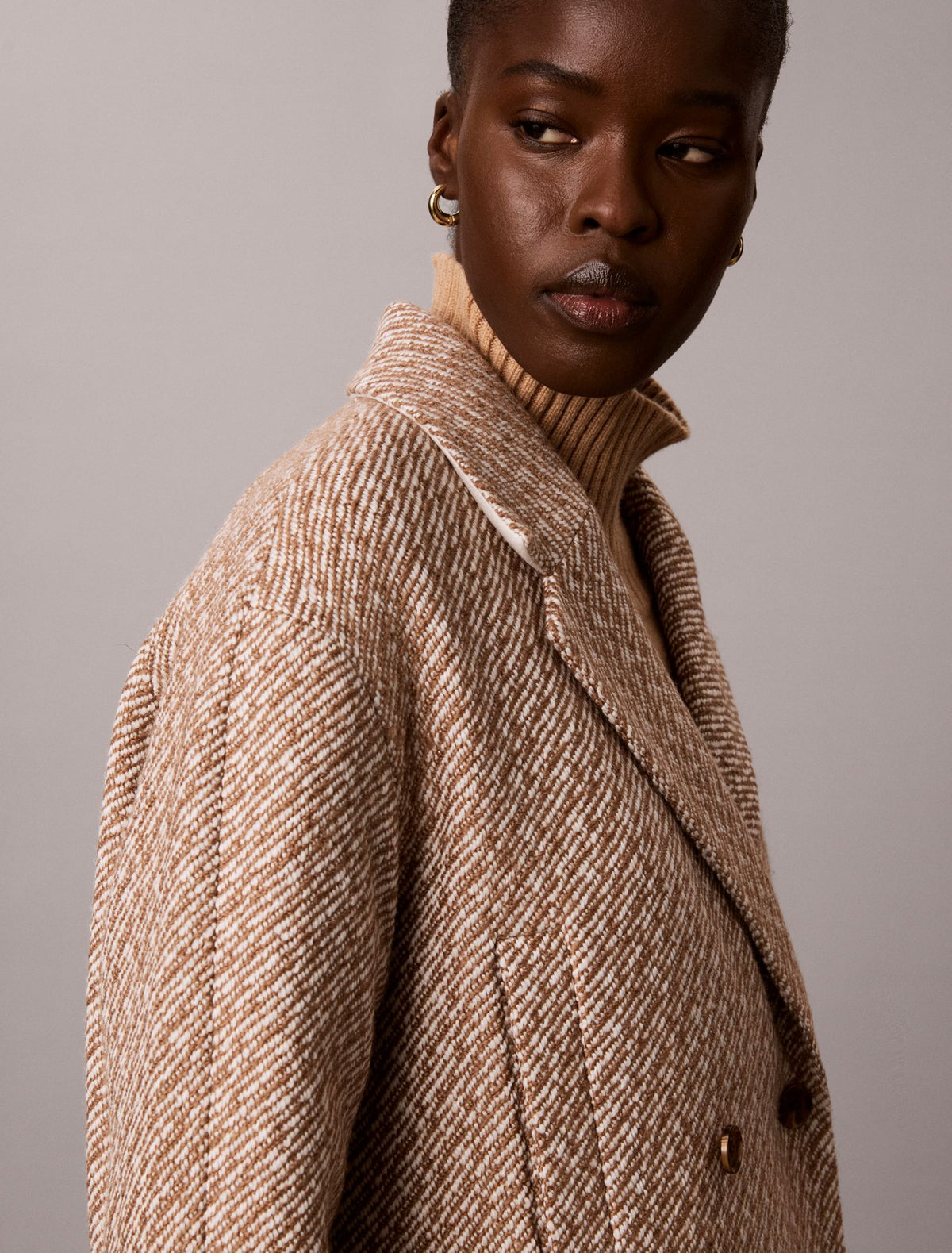 Calvin Klein Relaxed Wool Blend Peacoat