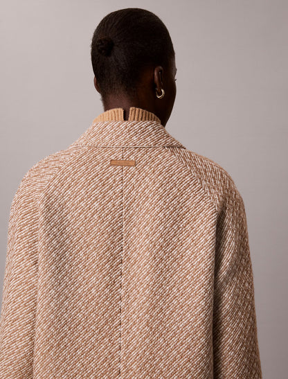 Calvin Klein Relaxed Wool Blend Peacoat