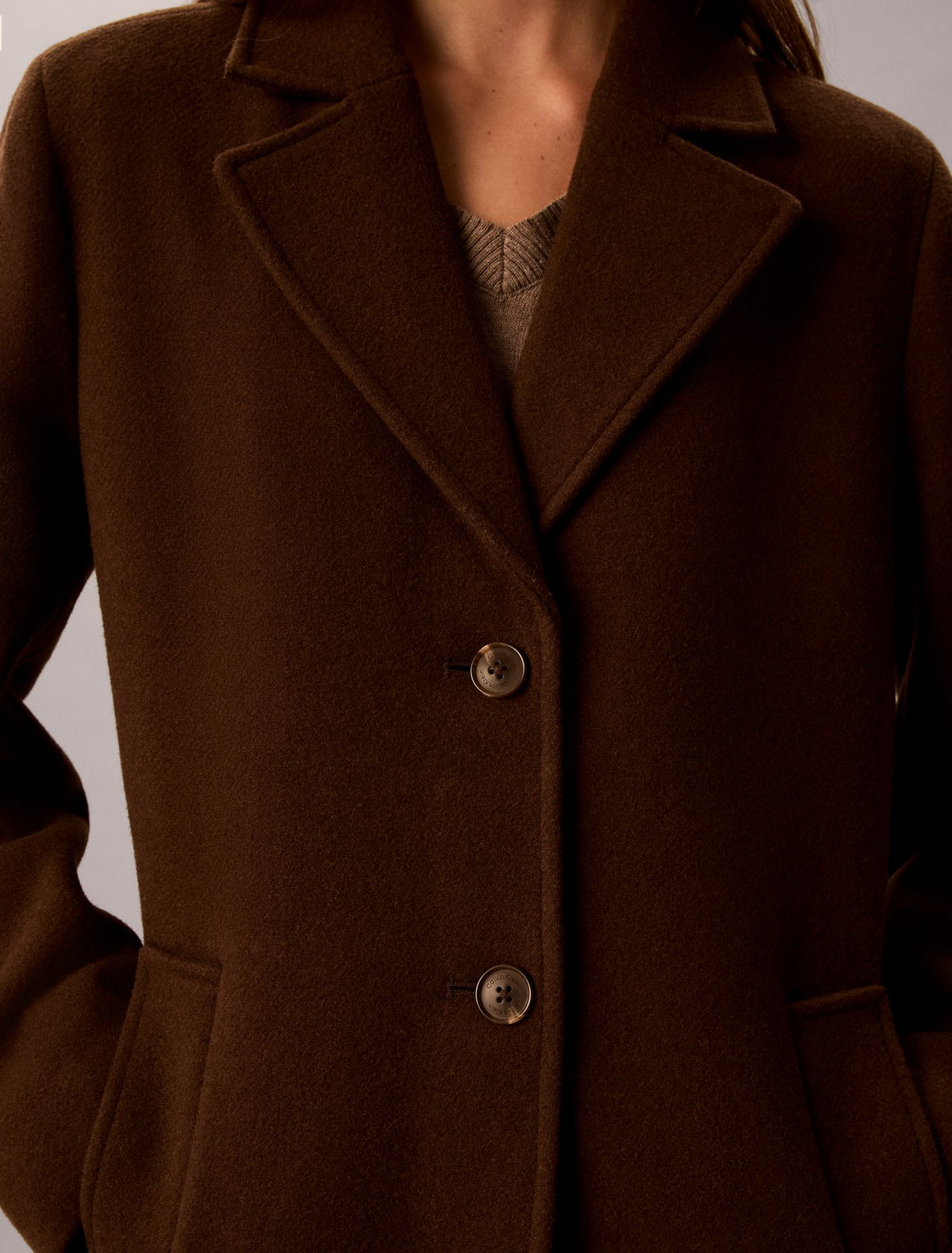 Calvin Klein Wool Blend Tailored Coat