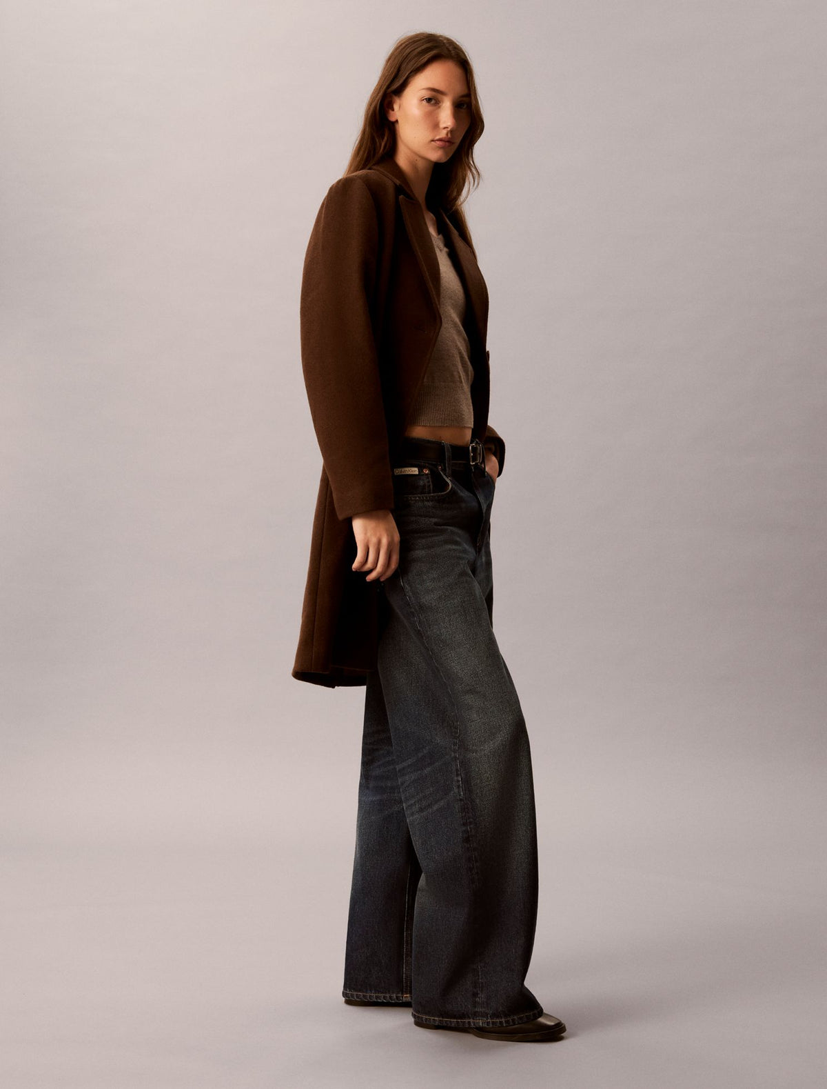 Calvin Klein Wool Blend Tailored Coat