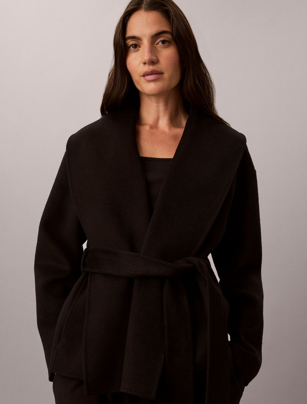 Calvin Klein Shawl Hip Coat