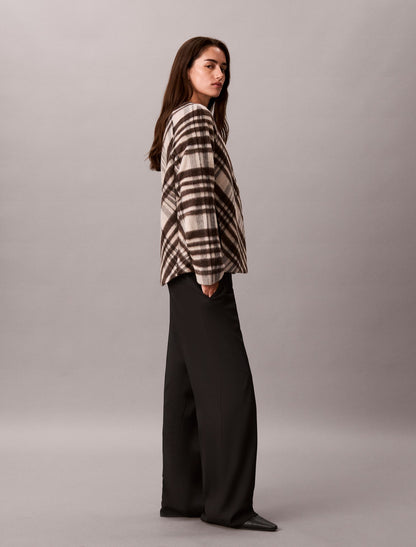 Calvin Klein Mohair Plaid Cardigan Jacket