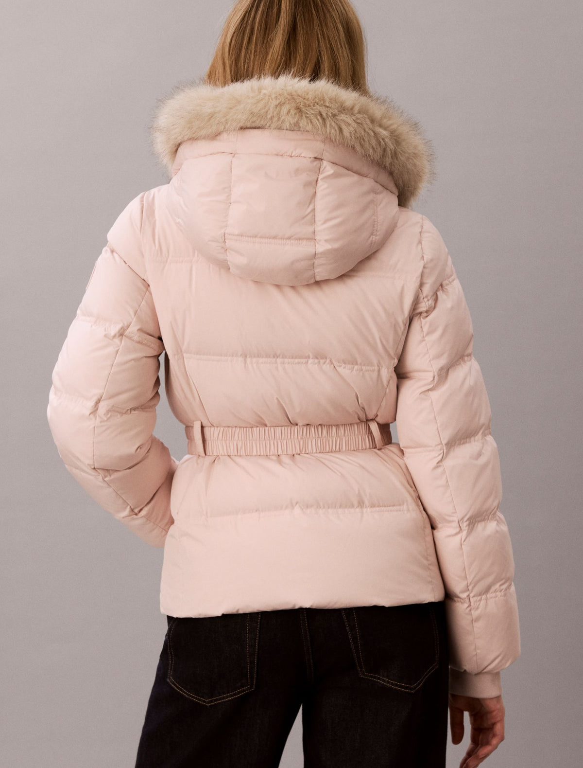Calvin Klein Matte Belted Short Puffer Jacket