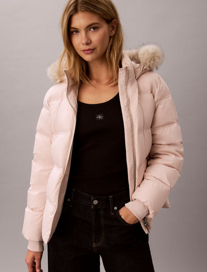 Calvin Klein Matte Belted Short Puffer Jacket