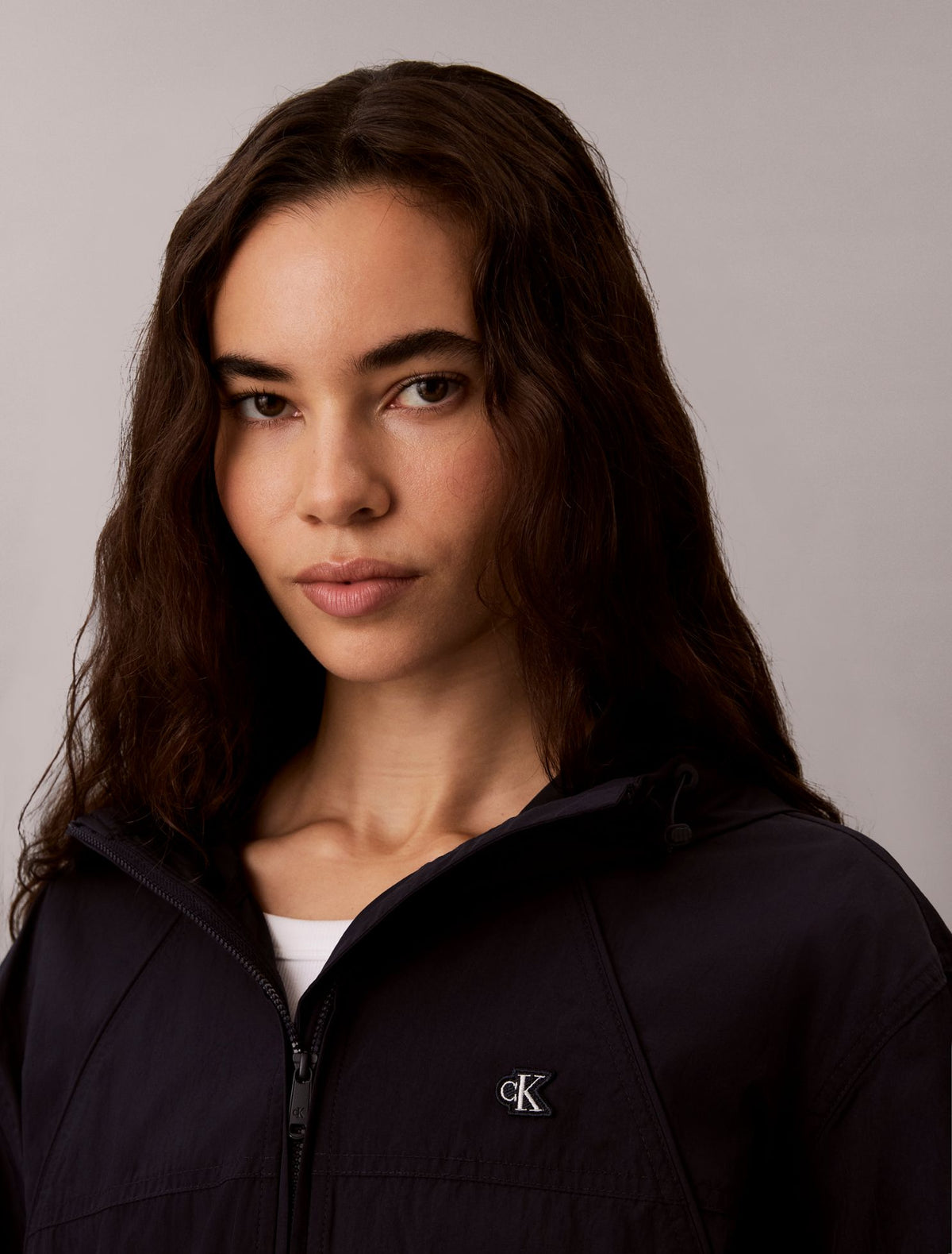 Calvin Klein Lightweight Cinch Waist Windbreaker Jacket