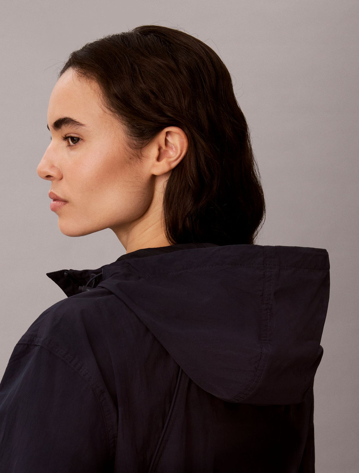 Calvin Klein Lightweight Cinch Waist Windbreaker Jacket