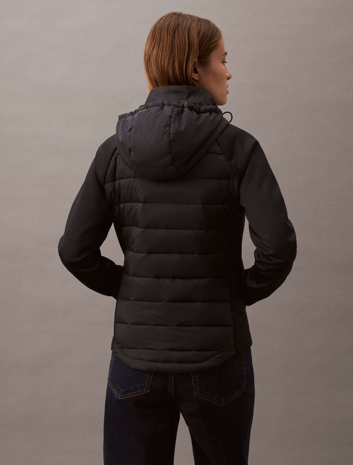 Calvin Klein Mixed Media Puffer Jacket