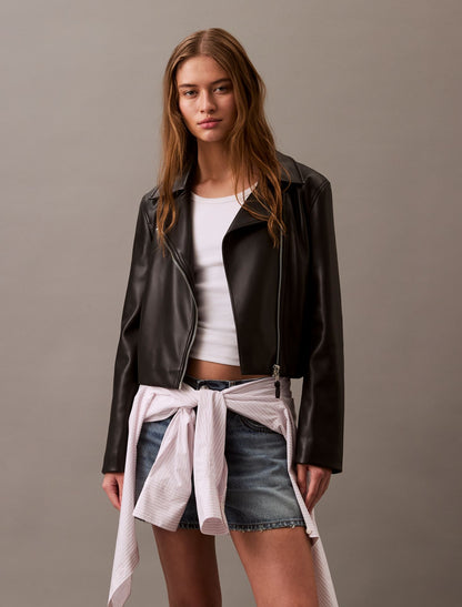 Calvin Klein Faux Leather Moto Jacket