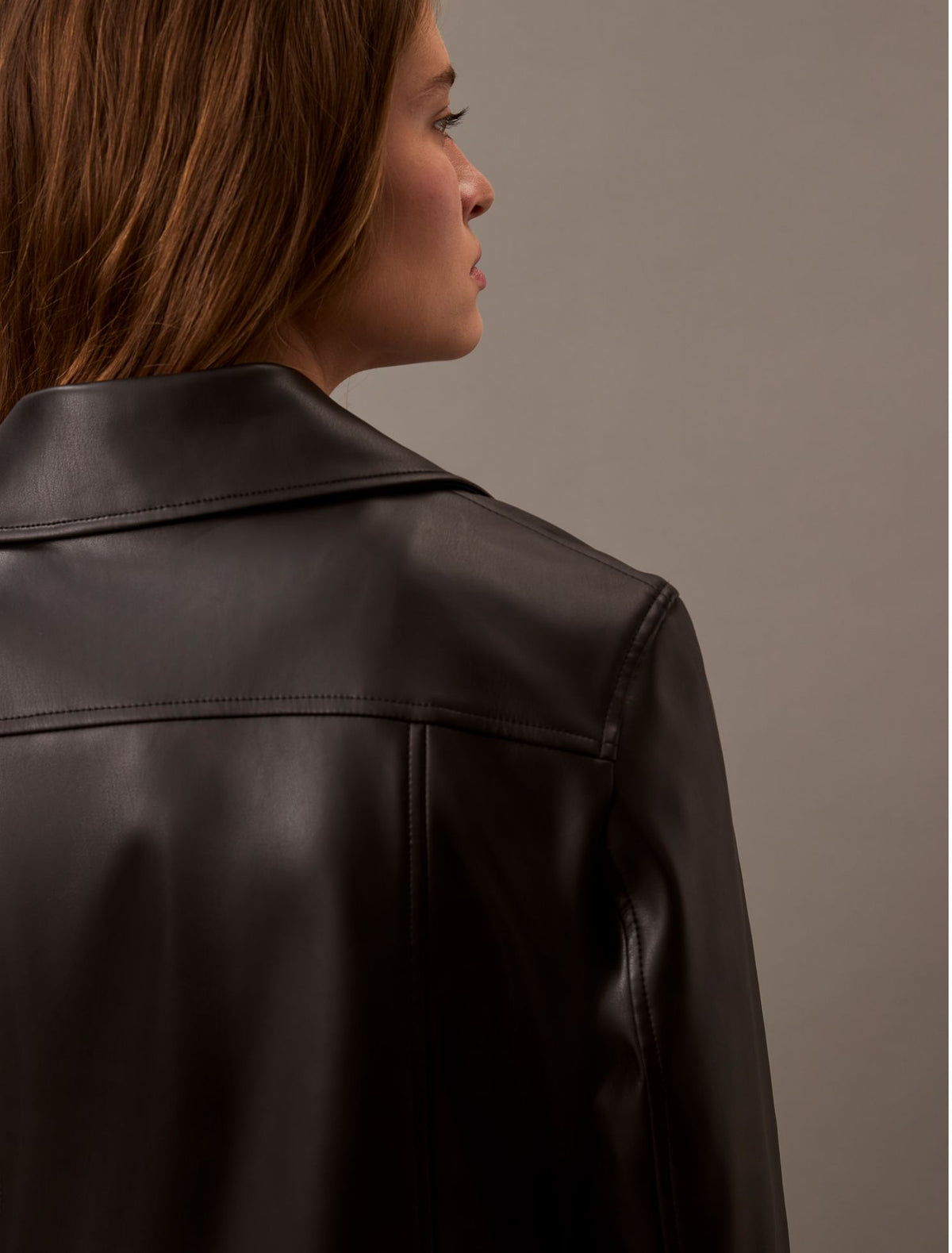 Calvin Klein Faux Leather Moto Jacket