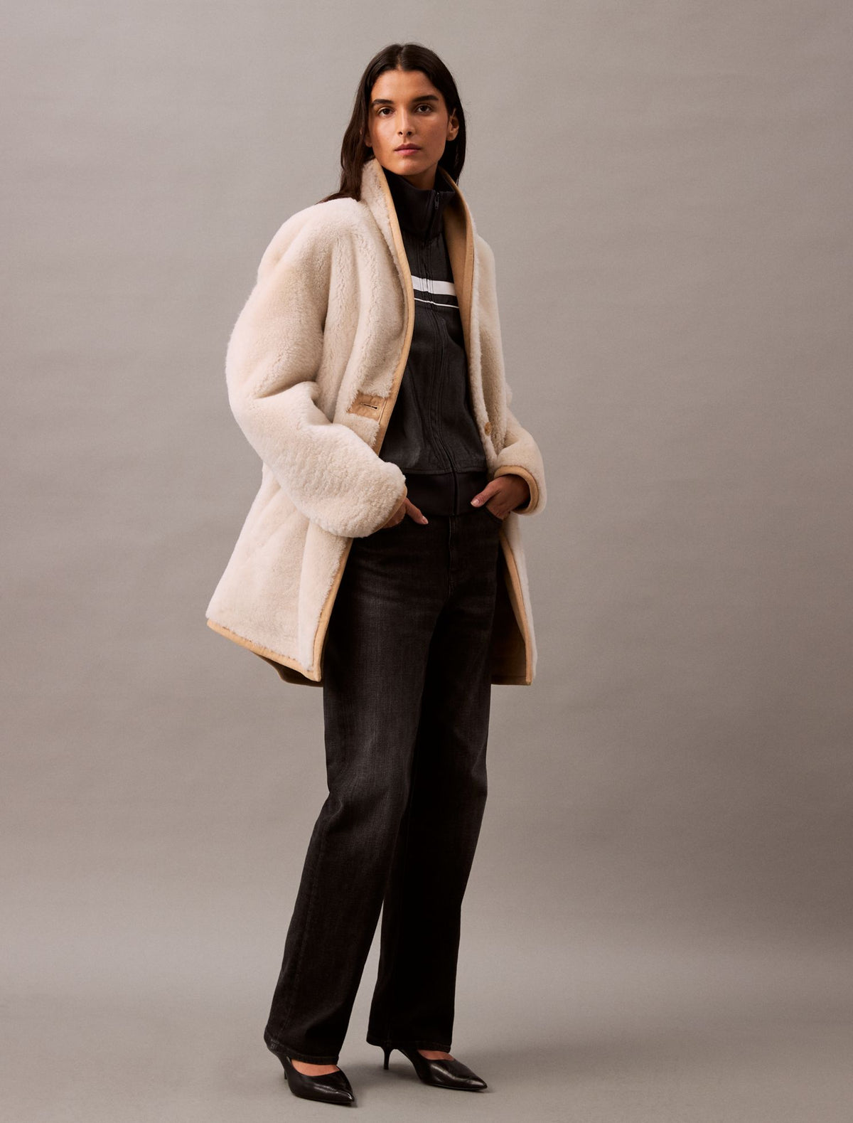 Calvin Klein Reversible Shearling Coat
