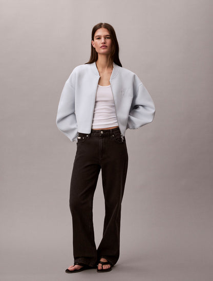 Calvin Klein Smooth Cropped Relaxed Bomber Jacket