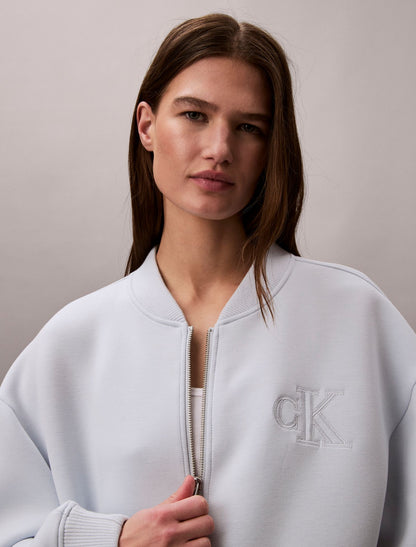 Calvin Klein Smooth Cropped Relaxed Bomber Jacket